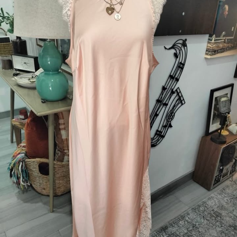 Future Collective Peach Lace Dress